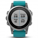 Garmin Fenix 5S Multisport GPS Zegarek Tylko - Srebro z Turkusem Band